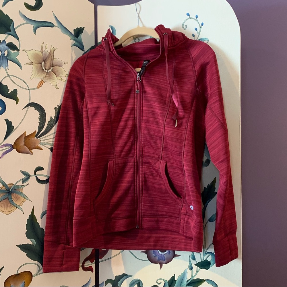 90 degree by reflex beautiful Red/Wine hooded Workout Jacket